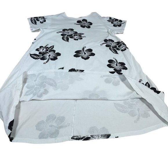 VINTAGE FAVANT Floral Hawaiian Short Sleeve Cotton Dress White & Black Size XXL - Picture 8 of 16